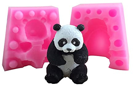 liuxingran Moule en silicone en forme de petit panda pour chocolat, mousse, caramel, pâte à modeler