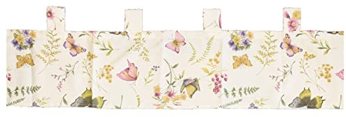 heimtexland ® Scheibengardine Deko Gardine Schmetterling Blickdicht Querbehang Fensterdekoration Natur Bunt Typ794 HxB 30 x 150 cm