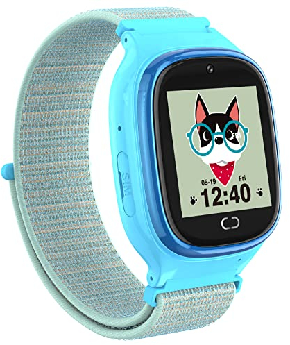 PTHTECHUS Montre Intelligente pour Enfant - Montre téléphone pour Enfants - Podomètre, enregistreur vidéo, Réveil, Musique - Enfant Smartwatch Cadeau pour Fille de 4 à 10 garçon, Bleu