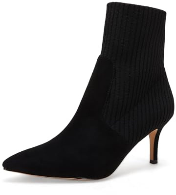 Women's Pointed Toe Sock Ankle Boots Stiletto Kitten Heel Slip On Winter Dress Party Booties