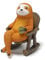 HYFAN Faultier-Statue, kleine Harzfigur, niedliche Wildtier-Skulptur, Garten, Outdoor, Zuhause, Büro, Schreibtischregal, Auto-Dekoration, kreatives Handwerk, Ornament, Geschenk (Orange)