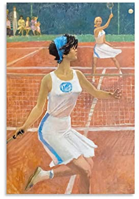 QINGYUAN Tennis-Vintage-Sport-Poster, Sommer-Dekoration, Malerei, Leinwand, Wandkunst, Wohnzimmer, 30 x 45 cm