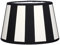 Brillibrum Design Lampenschirm gestreift Tischlampenschirm mit Streifenmuster für Lampenfassung E27 Streifen Design Tischleuchte oval rund Stoff (Oval: 20x15x13cm, Schwarz -Creme)