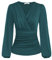 Damen T-Shirt Langarm V-Ausschnitt Einfarbig Top Slim Fit Plissee-Tops Tunika Blusen CL1341A22-05_00L