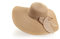 QUUPY Chapeau de paille kaki à large bord pour femme avec grand nœud papillon pliable enroulable chapeau de plage UPF 50+, kaki, moyen
