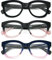 KoKoBin 3er Pack Retro Oversized Lesebrille für Damen und Herren Anti-Licht Blau Komfort mit Federscharnier Brille (3 Pack, 2,5)