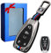 Moonlinks Schlüsselanhänger-Abdeckung, 5 Tasten, kompatibel mit Chevy Malibu Camaro Cruze Traverse Sonic Volt Bolt Equinox 2016–2022, Malibu Schlüsselhülle, Metall, grau, Kohlefaser, Malibu Key Cover