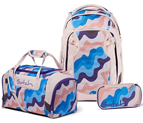 satch Match Schulrucksack Set 3tlg. inkl. Schlamperbox u. Sporttasche (Candy Clouds)