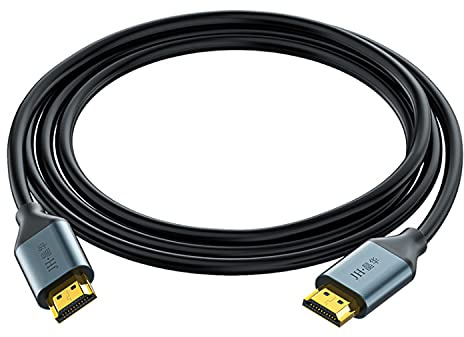 es-uk HDMI 2.1 Cable 1m, 2m, 3m & 5m 8K Ultra HD 48Gbps, Supports 8K@60Hz 4K@120Hz, HDCP 2.2, Dynamic HDR, Dolby Vision, PS5 PS4 PS4 Pro Xbox Series X Xbox Series S Xbox One X PC Compatible (5m)