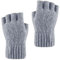 Larcele Alpaka-Wolle Herren Stulpen Wärmer Halbfinger Winter Handschuhe BZST-04 (Hellgrau)