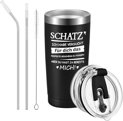Livole Geschenke für Ihn zum Valentinstag, Geschenke für Männer, Ihn, Freund - Schatz ich habe versucht das perfekte Geschenk für Dich zu finden aber Du hast ja bereits mich - 20oz 600ml Kaffeebecher