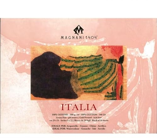 Blocco Italia 23x31cm 100% Cotone Grana Fina 300gr/mq 20 Fogli