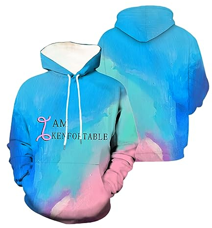 Duohropke I am Kenough Hoodie Tie Dye Druck Langarm Kapuzenpullover Pullover für Männer Frauen I am Kenough Ken Sweatshirt Geschenk für Filmfans