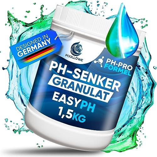 PoolLöwe PH Minus granulat mit [ph-Pro Formel] 1,5KG I Extra Sicher & effizient Dank PH-Wert Stabilisator I Ph Wert senker PH Senker Pool granulat Whirlpool PH Minus Pool PH-Wert Pool ph Minus senken