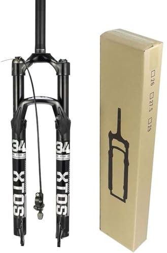 HESHS VTT Air Fourche 26 27.5 29 Pouces, Ultralight Magnésium Alliage 1-1/8 » Manuel VTT Vélo Fourches/Plateau Antivol Débattement 120Mm,Remote Lock a,27.5inch