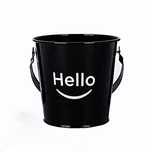 Pimex ice bucket, Mini black ice bucket black iron ice bucket keg coffee shop bar party beer cooler ice bucket (Color : A, Size : L) (A S)