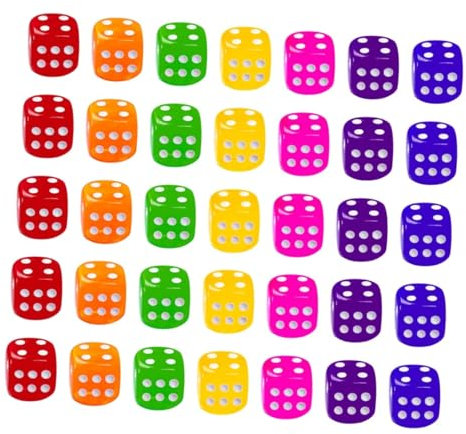 TOYANDONA 50 Stück Transparente Acrylwürfel Bunt Leichtes Würfelspielzeug Für Party Ktv Und Kneipen Große Punkte Langlebig Umweltfreundlich