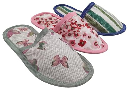 Primo Calzature Ottime Pianelle Made in Italy Ciabatte Uomo Donna Super Leggere Pattine Ospiti in Cotone Pantofole Traspiranti per Viaggi Hotel e Bagno Produzione 100% Artigianale (Kit Donna, 36)