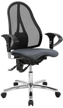 TOPSTAR Sitness 15 ergonomischer Bürostuhl mit bewegter Sitzfläche Schreibtischstuhl mit Armlehnen anthrazit, ST19UDC2