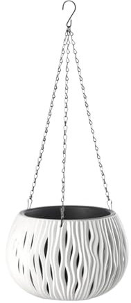 Ailan Pot de Fleurs décoratif pour Plantes de Jardin, rehausseur et Lieu Suspendu, jardinière d'extérieur en ABS, Blanc de Lait, Grande Taille