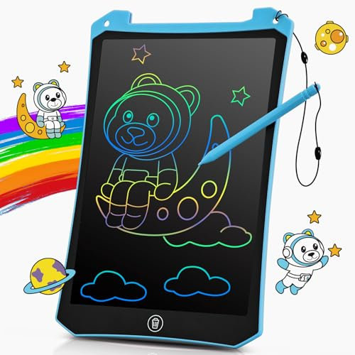 BlueSwan Maltafel Zaubertafel Reise Spielzeug für Unterwegs kinder 2 3 4 5 6+ jahre,10 zoll LCD Schreibtafel mit löschfunktion,Beschäftigung im Flugzeug Autofahrt Restaurant Kleinkind Geschenk,Blau