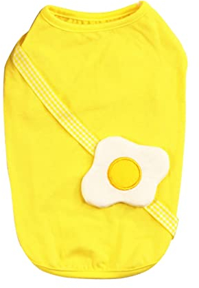 Hunde Katzen Haustier Kostüme Hundekleidung Frühling Sommer Haustierkleidung Katze Welpen Sommer Haustierkleidung 22 Weste mit pochiertem Ei Hundemantel Mit 4 Beinen (Yellow, XL)