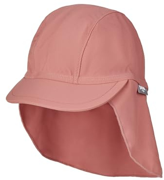 Sterntaler Schirmmütze Nacken Uni - Baby- und Kinder Mütze mit Nackenschutz - UV-Schutz 50+ Bademütze - Kopfbedeckung Schwimmbad und Strand - Mädchen Bademode - Rosenholz, Größe 53