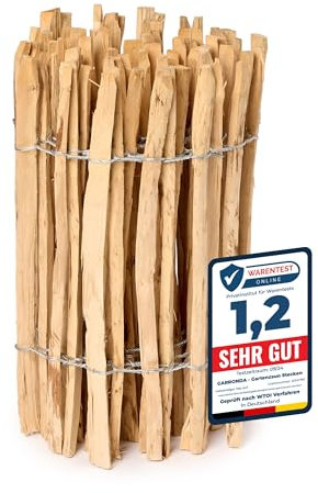 Garronda Cloture Jardin Exterieur à Planter en noisetier, clôture Jardin, clôture Bois, Bordure en Bois pour Jardin, ganivelle de Potager Exterieur GD-0079 (Écart des Lattes: 3-5 cm, 60 cm x 5m)
