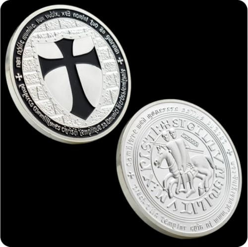 MINHBDER Gedenkmünzen Die Gedenkmedaille des Europäischen Deutschen Kreuzritters 1 Unze Versilberte Challenge-Münze