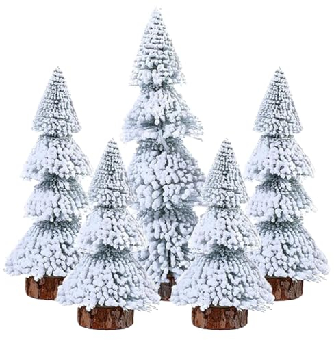5 unidades de mini árboles de Navidad artificiales, 15/20/25 cm, miniatura, verde, mini árbol de Navidad, pequeño abeto en miniatura, decoración de mesa, bricolaje, escaparate