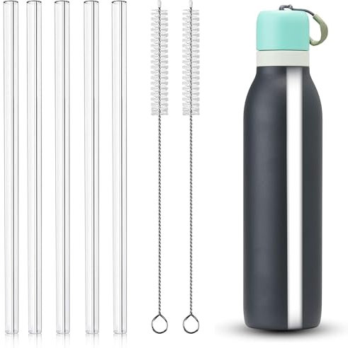 5PCS Replacement Straws for Owala FreeSip Twist 24oz Cup, Straw Replacement with Cleaning Brush for Owala 24 oz Water Bottle, Accessories Set Include 5pcs for Owala Straws and 2 Straw Cleaner Brush