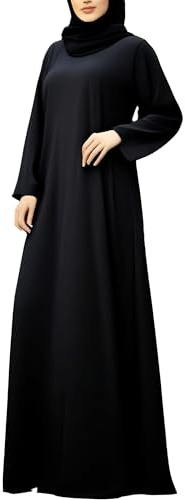 Dubai Abaya Damen-Gebetskleidung, lose Reise, Hajj Umrah, volle Abdeckung, Hijab, Moschee, Musolla, Schulschal, Schwarz, 2-teilig (FBA PRIME), Schwarz , S