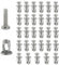 30 Pcs Hollow Wall Anchor, M4x20 Hollow Door Anchor Metal Wall Plugs with Screws Hollow Door Fixings for Anchors Aluminium
