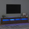 IKAYAA Mueble TV 210 cm Con Iluminación LED, Armario Bajo, Mueble Salón, Aparador TV, Diseño Moderno, Elegante, Marrón Roble, 210 x 35 x 40 cm