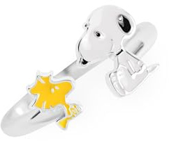 Peanuts 925 Sterling Silver Snoopy Woodstock Adjustable Ring