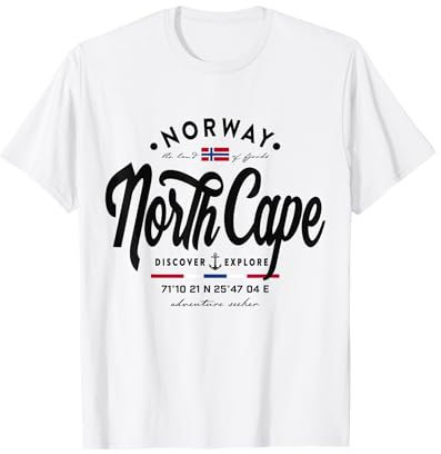 Norway North Cape Norwegische Flagge Norge Nordkap Norwegen T-Shirt