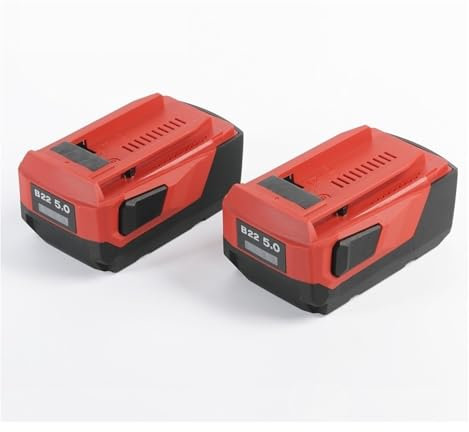 Lot de 2 batteries lithium-ion 22 V B22 5 Ah haute capacité, compatibles avec outil électrique sans fil Hilti 18 V 21,6 V, batterie de rechange 22 V