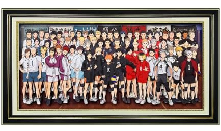 Xinnice Anime Haikyuu 3D-Bild Hinata Shoyo Tobio Kageyama Anime Charakter Gemälde Cartoon Gerahmt Poster Zimmer Kunstwerk Wanddekoration