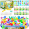 Hot Bee 20 Colours Magic Water Toy Kit, Aqua Fairy Water Elf Gel w/ 12 Double-Sided Moulds, 10 Glitter Gels, Kids Toys, DIY Aqua Fairy, Creative Crafts Art Kit Gifts for Girls Ages 5-8 (Farm 20color)