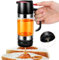 Dispensador de miel, tarro de miel a prueba de goteo con mango, dispensador de miel de cristal a prueba de goteo con soporte, dispensador de jarabe tipo prensa, vidrio sellado para el hogar, botella