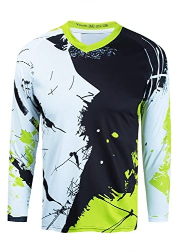 Kinder Radtrikot für Mountainbike Motocross Langar Jungen Downhill Shirt Bekleidung