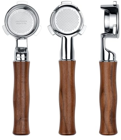 Normcore Porte-filtre fin nu de 54 mm avec panier d'extraction de précision de 18 g, poignée en noyer américain véritable compatible avec les machines Breville Sage Barista de 54 mm, sauf Bambino Plus