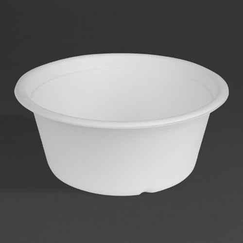 Fiesta Compostable Bagasse Bowl Base, 400ml (Pack 50) | Renewable plant-based construction offers commercial compostability, reducing waste and carbon footprint.