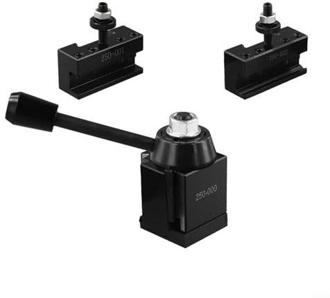 Stahl CNC Drehmaschine Zubehör - 3-teiliges Werkzeughalter-Set (250-000/250-001/250-002), Schnellwechsel, Präzisionsbearbeitung, Montage, einfache Montage