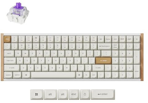 Keychron K4 HE Rapid Trigger Wireless Custom Mechanische Tastatur mit Hall-Effekt Gateron Doppelschienen-Magnetschalter, 2,4 GHz QMK Bluetooth 5.2 RGB Kompatibel mit Mac Windows Linux (Aluminium +