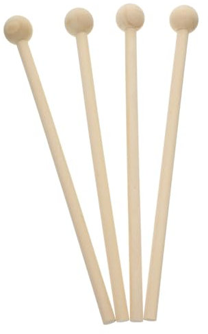 Vaguelly 4 Stück Musikschlägel Trommelstöcke Ahorn elektronisch Drumstick Spieß Shaker Bass percussion instrumente Holzhammer Holzgriff Hammer aus Holz Hölzern
