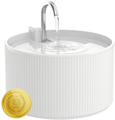 Lawfery Ceramic Cat Water Fountain, 74oz/2.2L Pet Drinking Fountain | BPA-Free Ceramic Body, Ultra-Quiet Pump, Easy Cleaning and Dual Drinking Modes for Indoor Cats and Small Dogs