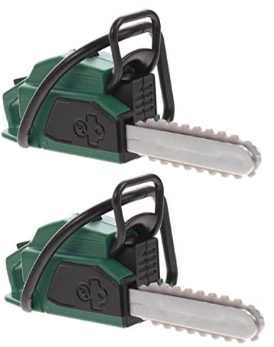 Yardwe 2 Stück Mini-kettensäge Miniatur Mini- Kleines Kettensägenmodell Mini-szenenornament Simuliertes Gartengerät Mini Garten Kettensäge Statue Mini House Prop Pvc Green