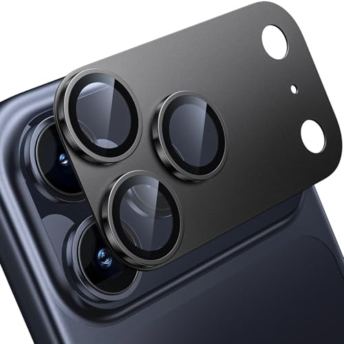 WSKEN für iPhone 17 Pro Max Kameraschutz Matte 9H Kratzfest | Kamera Metallplatte Displayschutz Folie Militär-Sicherheitsglas,Anti-Fingerabdruck,Handyhülle Freundlich,Black