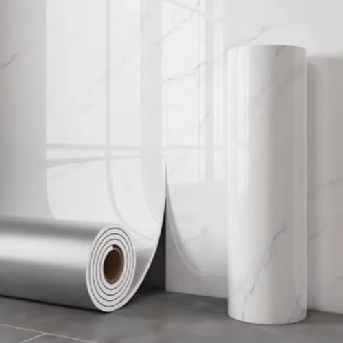 1 Rotolo Carta da Parati autoadesiva in Schiuma Spessa per Camera da Letto, Effetto Marmo, Piastrelle in Ceramica, Adesivo da Parete Impermeabile per Bagno